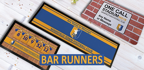 Mansfield Town FC Official Personalised Bar Runners